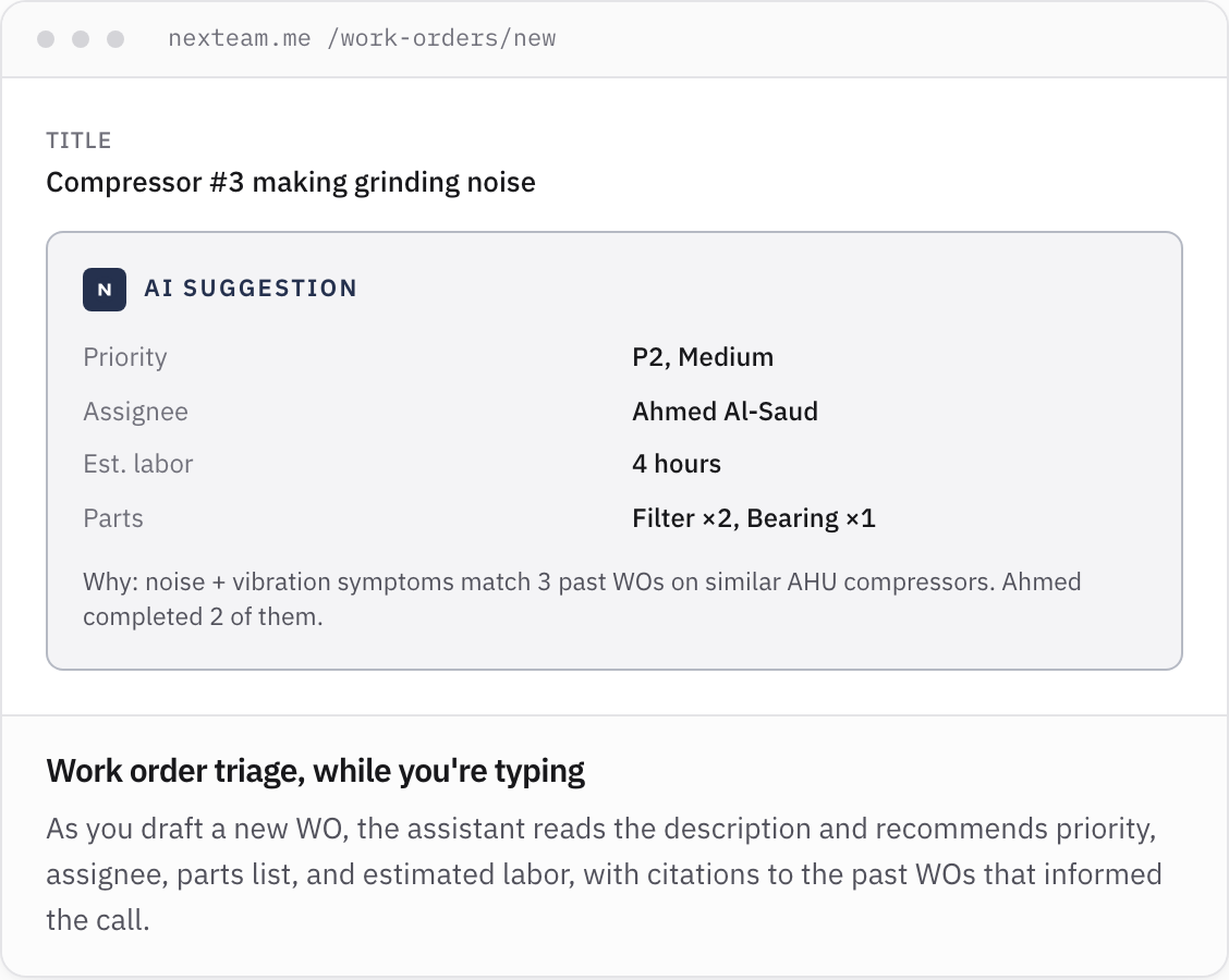 NextEAM — Work-order triage
